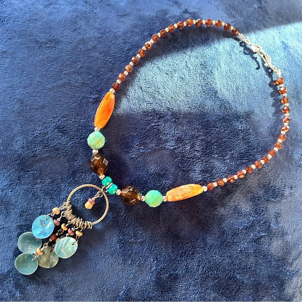 Handcrafted repurpose southwest style beaded necklace